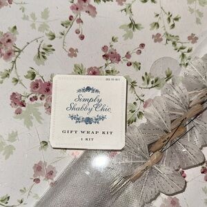 Simply Shabby Chic Floral Gift Wrap Kit - Pink and Green / Butterfly Attachments